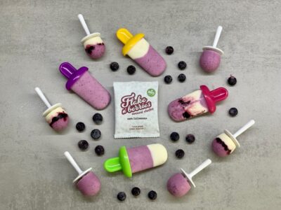 Čučoriedkové nanuky s ovocnými vločkami Flake'n'berries bez cukru